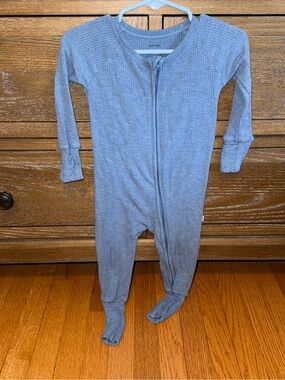 Little Sleepies Blue Ribbed Footed One-Piece Pajama